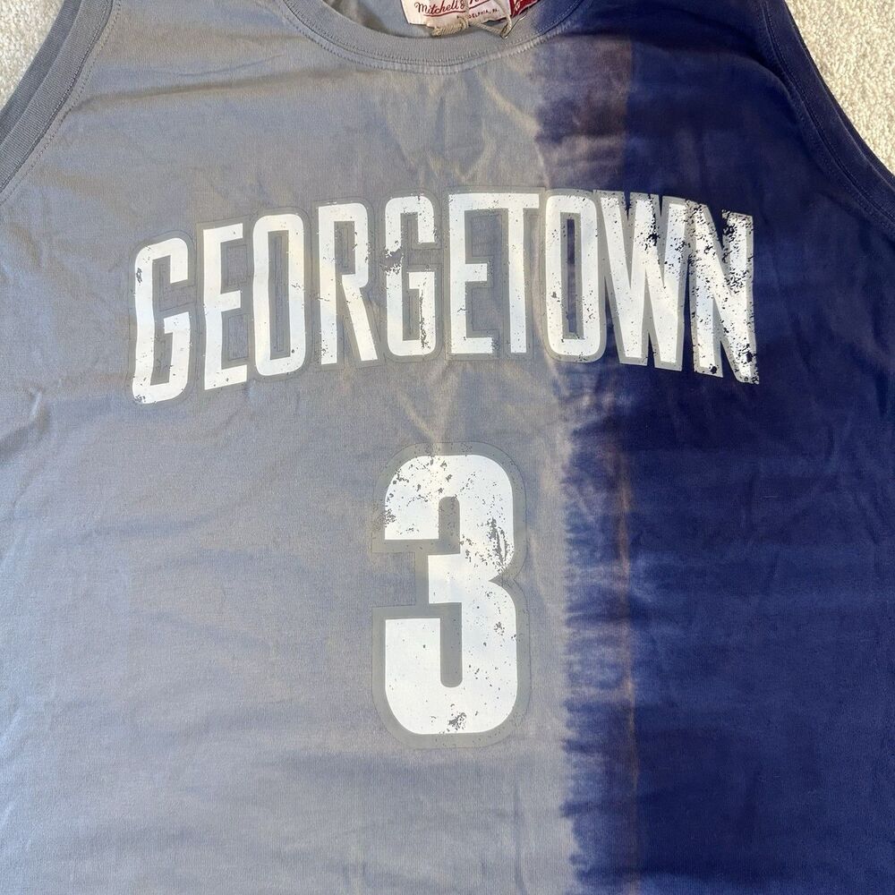 Mitchell & Ness Allen Iverson #3 Georgetown Hoyas Tie-Dye Tank Top Jersey/Shirt - Picture 4 of 11